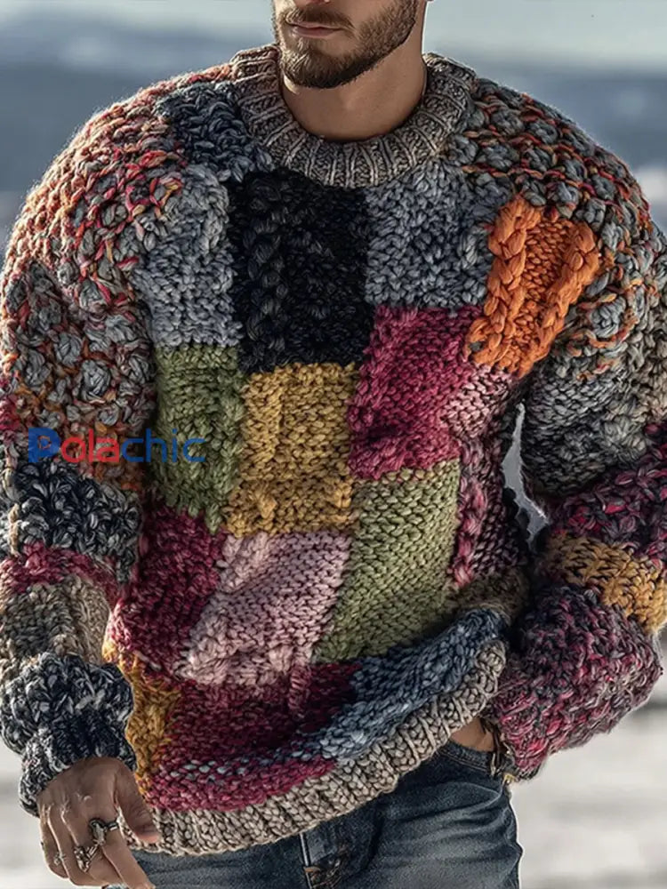 Pull Geometric Art Homme comme image / S