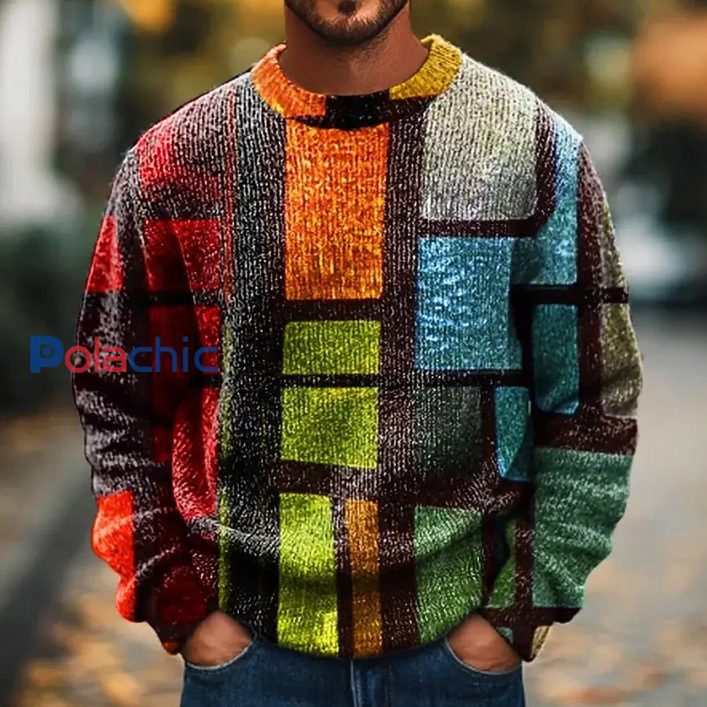 Pull Geometric Art Homme comme image / S