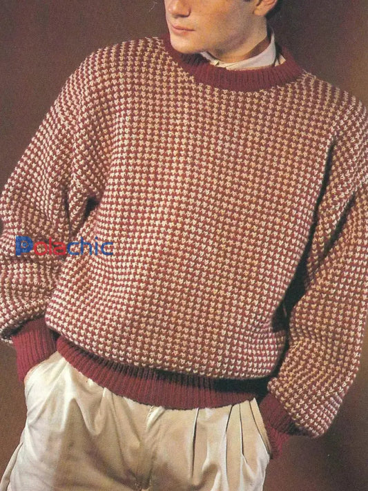 Pull Geometric Art Homme Vin Rouge / S