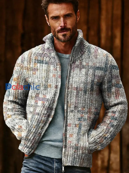 Pull Géométrique Art Zippé Homme comme image / S