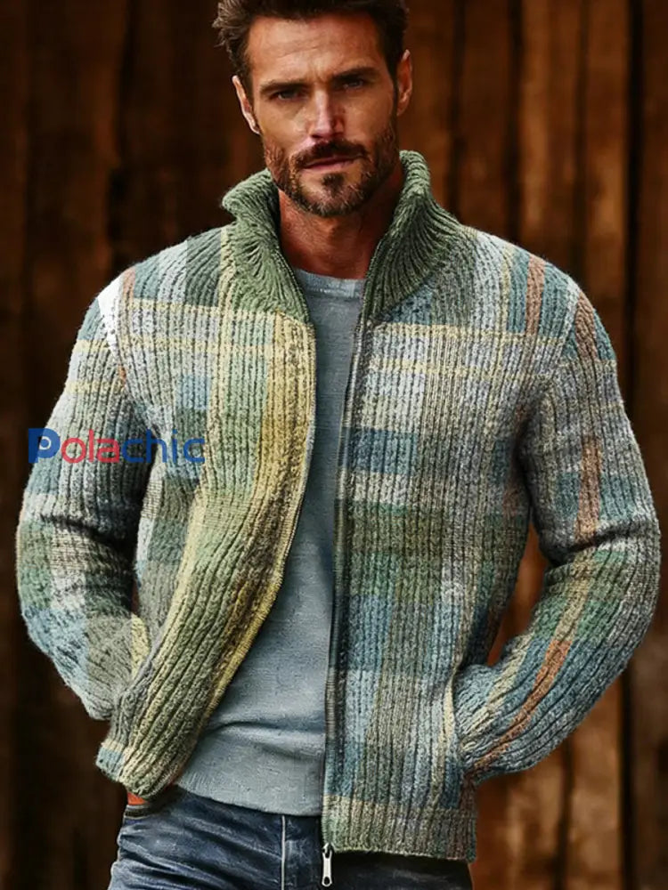 Pull Géométrique Art Zippé Homme comme image / S