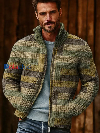 Pull Géométrique Art Zippé Homme comme image / S