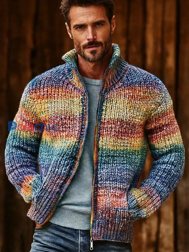 Pull Géométrique Art Zippé Homme comme image / S