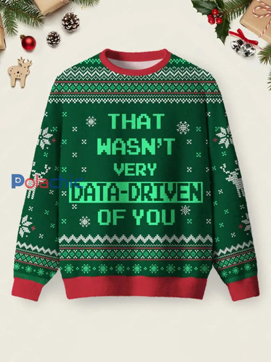 Pull laid de Noël vert pour femme qui n’était pas très Data Driven Of You Vert / S