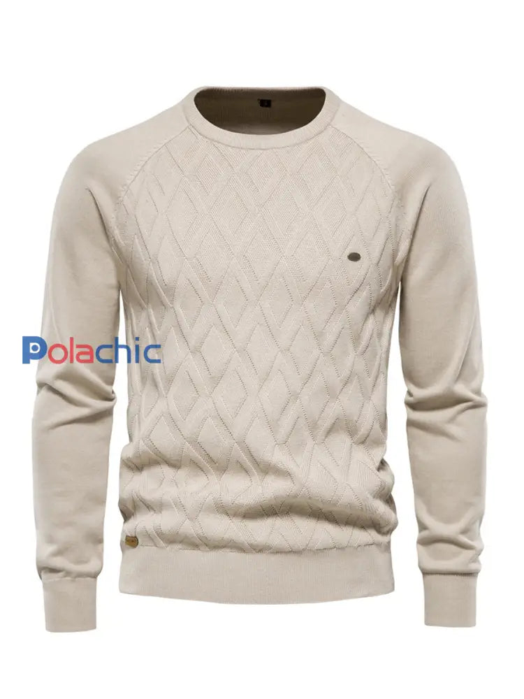 Pull tricoté décontracté de couleur unie pour hommes