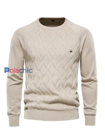 Pull tricoté décontracté de couleur unie pour hommes
