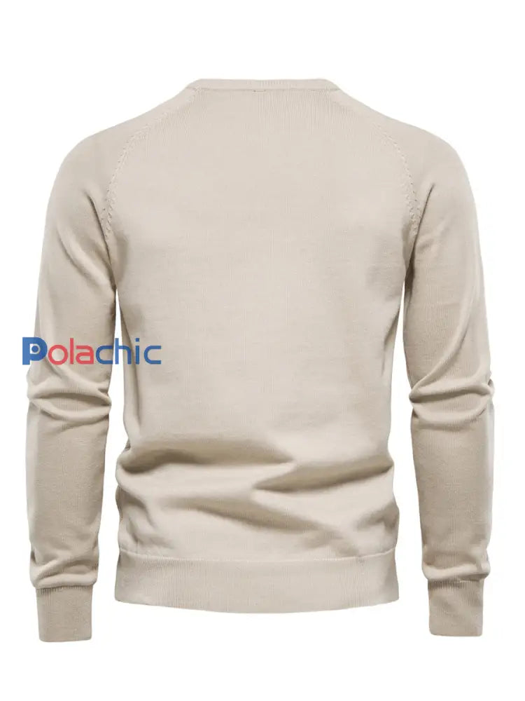 Pull tricoté décontracté de couleur unie pour hommes