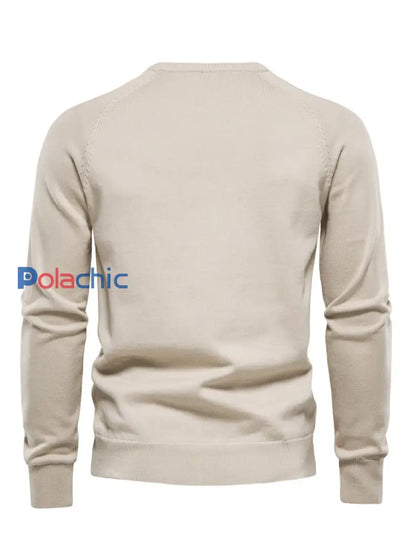 Pull tricoté décontracté de couleur unie pour hommes