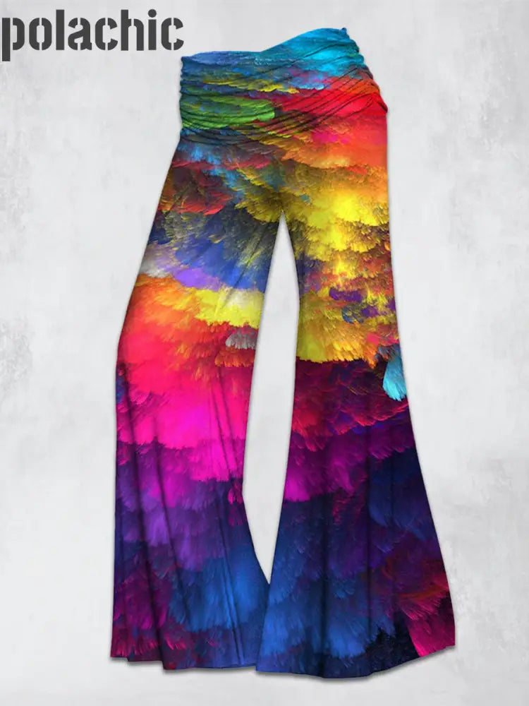 Rainbow Art Imprimé Confortable Haut Stretch Pantalon Évasé A / S