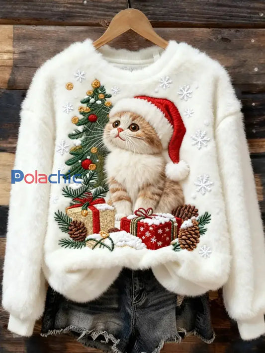 Rétro Animal Art Print confortable Flanelle Sweatshirt des femmes A / S