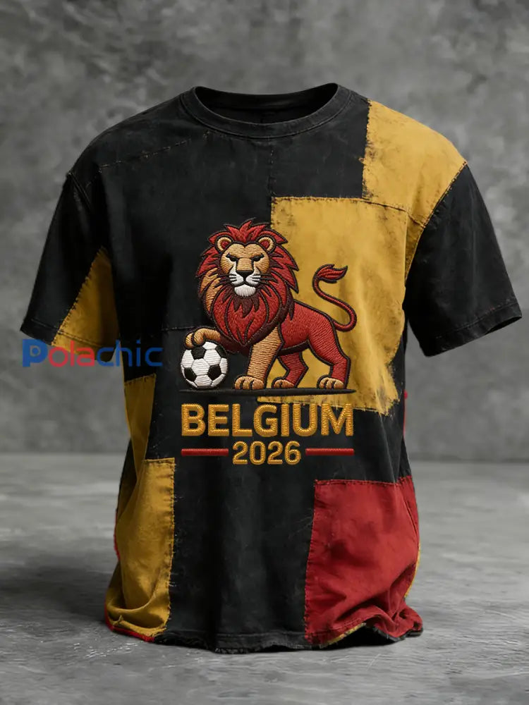 Retro Belgique 2026 Coupe du Monde de la FIFA T-shirt décontracté Multicolore / S