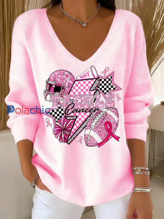 Rétro Bohème Imprimé Floral Vintage Casual Coton Col V T-shirt à manches longues A / S