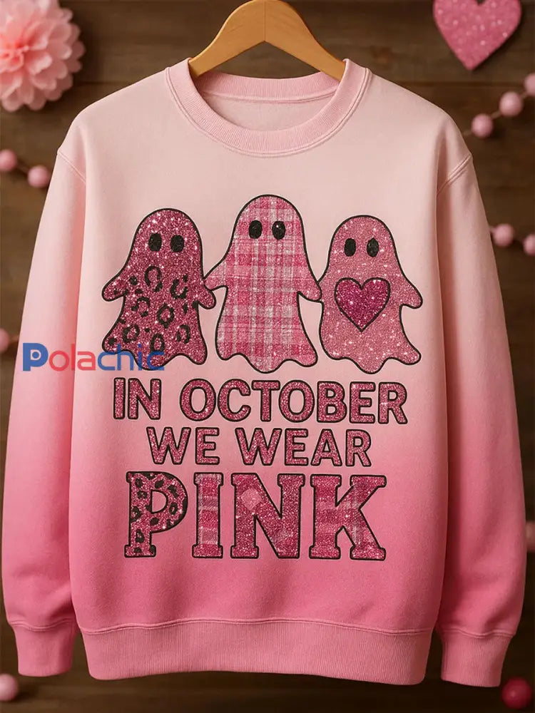 Retro Breast Care Print Comfort Pull décontracté pour femmes A / S