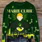 Retro Marie Curie Art Print À La Mode Col Rond Pull Haut Manches Longues