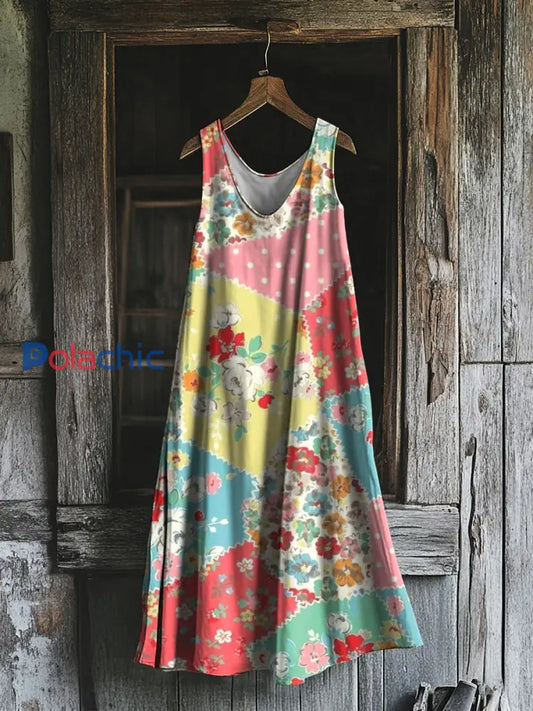 Robe à imprimé artistique floral pour femmes comme image / S
