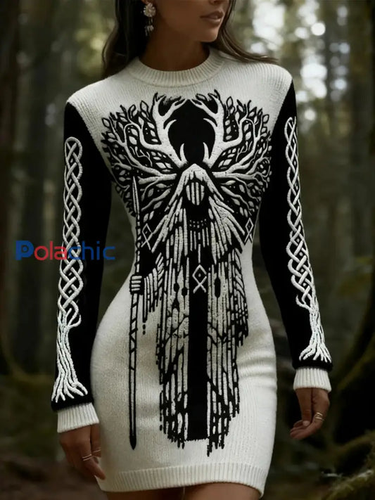 Robe Viking Slim Fit Femme noir et blanc / S