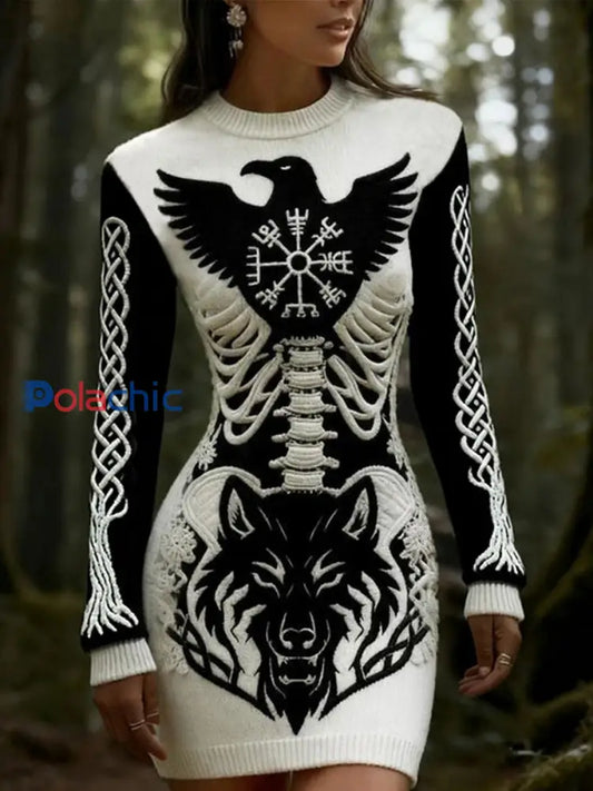 Robe Viking Slim Fit Femme noir et blanc / S