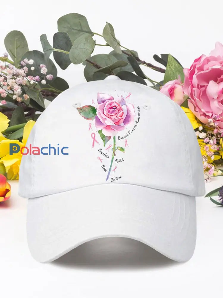 Rose rose cancer du sein chapeaux neutres Blanc / ONE