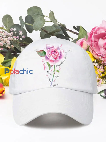 Rose rose cancer du sein chapeaux neutres Blanc / ONE