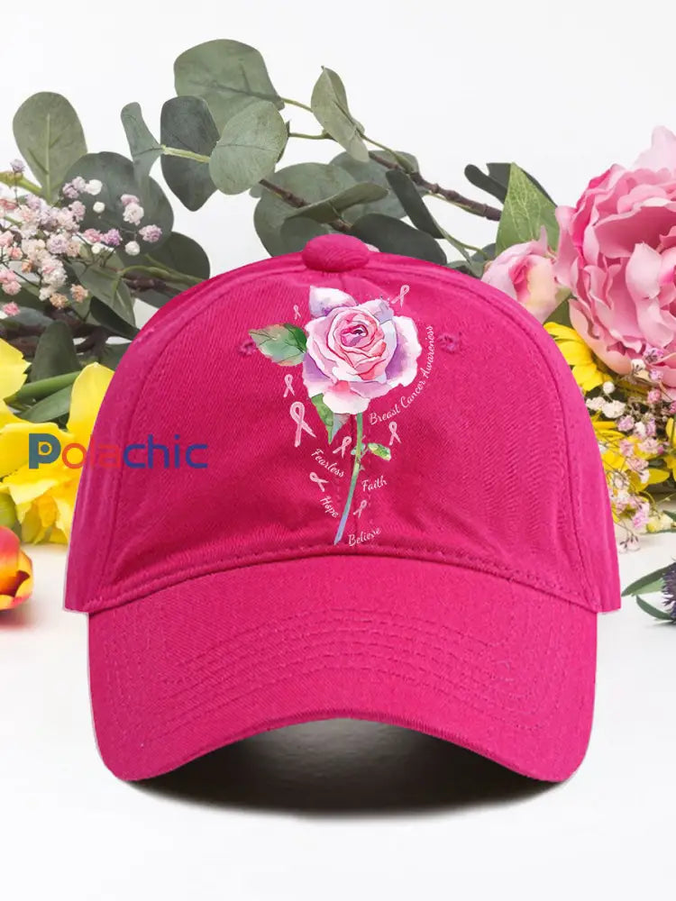 Rose rose cancer du sein chapeaux neutres Rose Rouge / ONE
