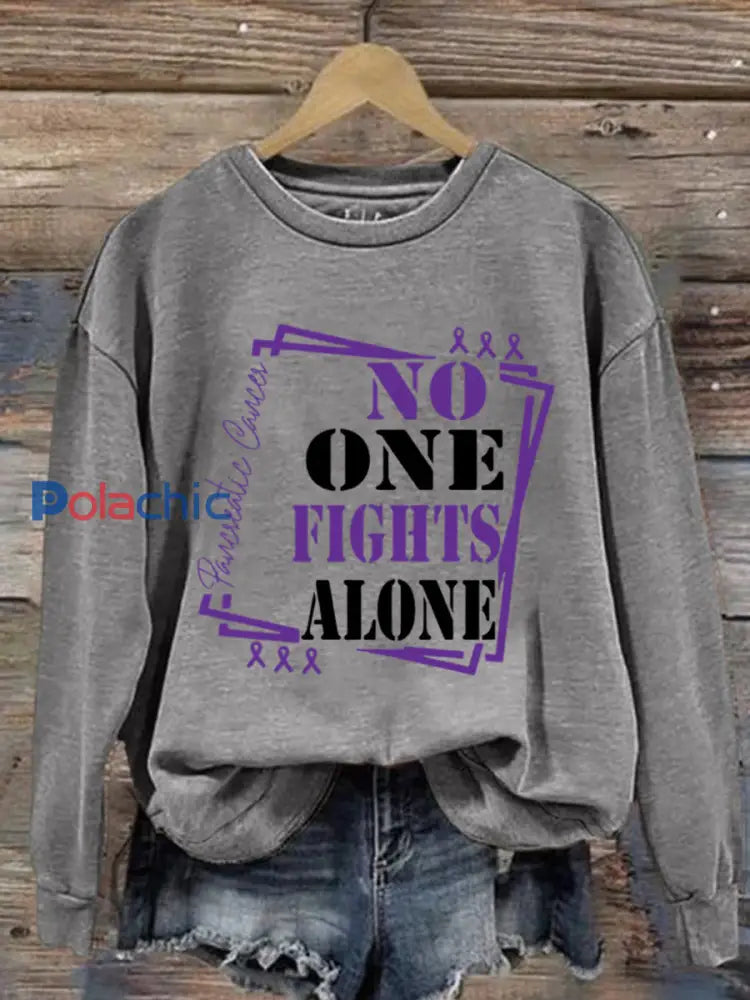 Sensibilisation au cancer du pancréas des femmes Imprimer Sweatshirt Gris clair / S