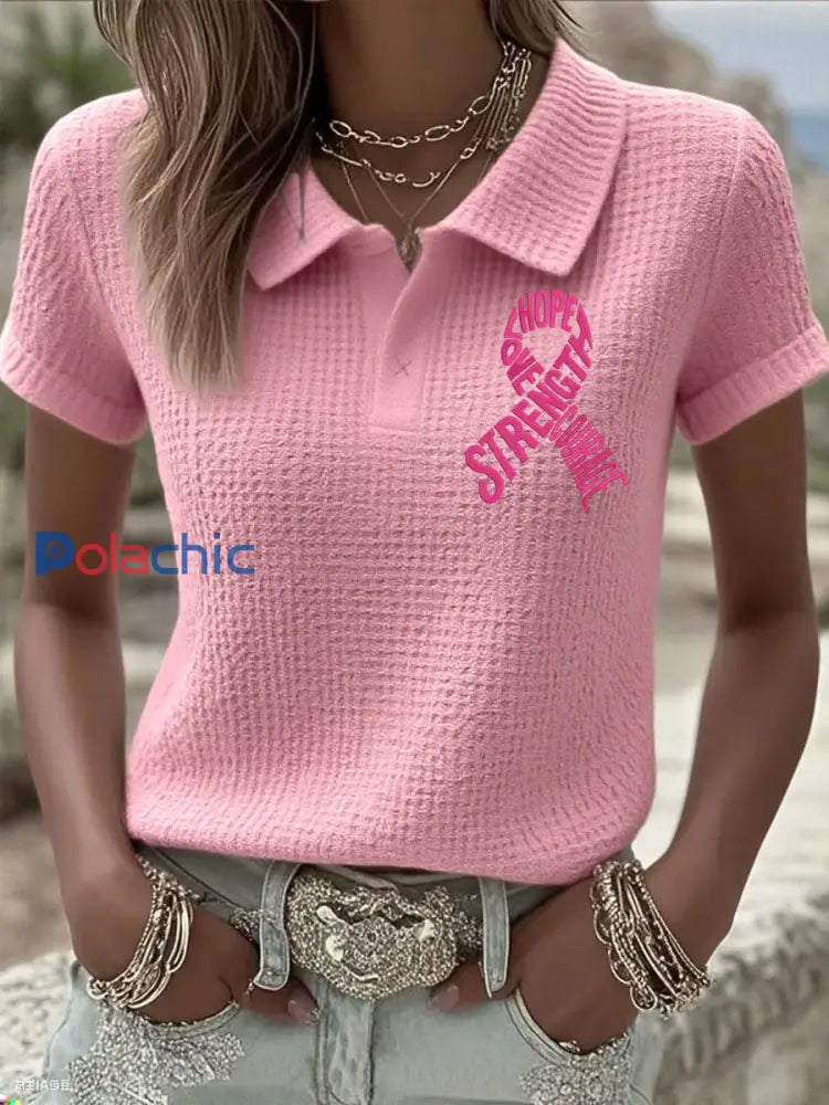 Sensibilisation au cancer du sein chez les femmes Espoir Force Amour Courage rose ruban Rose / S