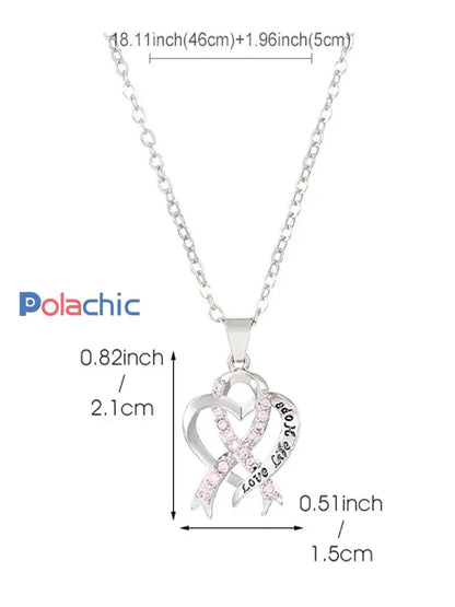 Sensibilisation au cancer du sein des femmes Collier ruban rose comme image / ONE