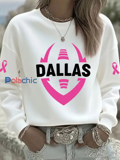 Sensibilisation au cancer du sein des femmes Imprimer Sweat-shirt décontracté Blanc / S