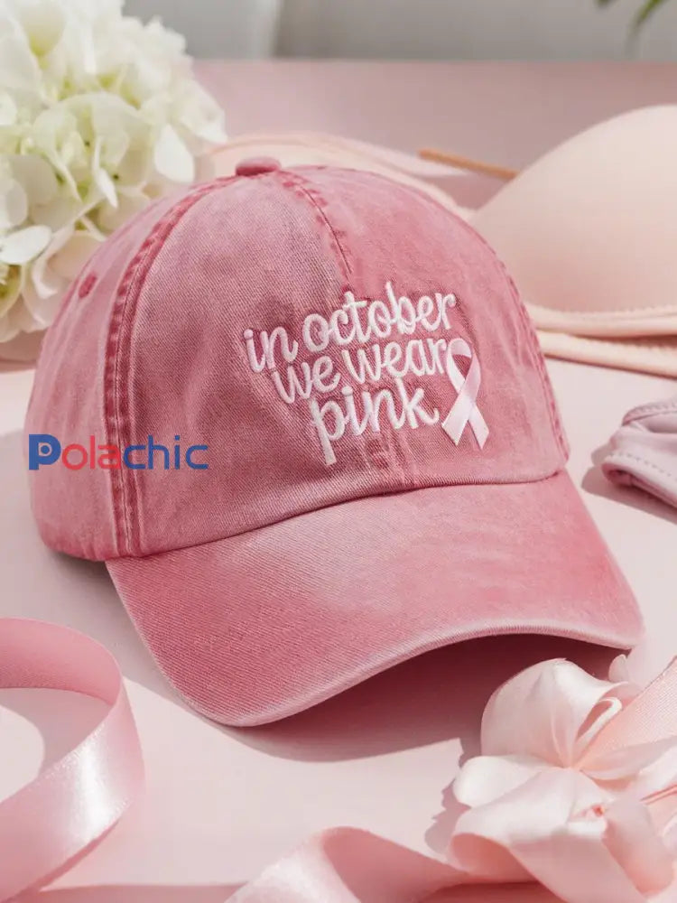 Sensibilisation au cancer du sein en octobre nous portons des chapeaux unisexes roses Rose / ONE