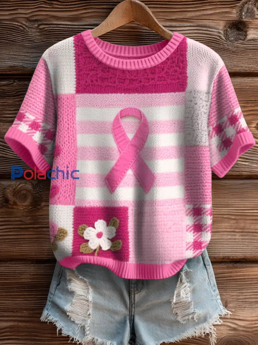 Sensibilisation au cancer du sein inspiré Crochet Art Top femmes comme image / S