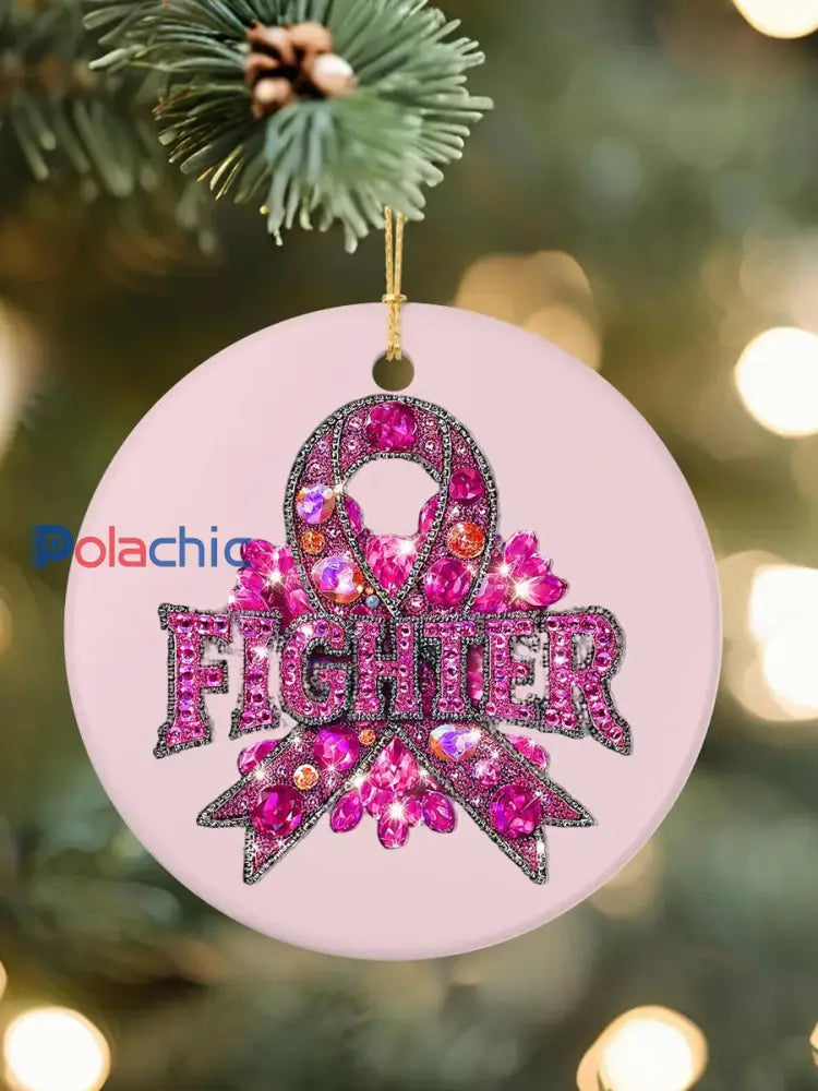 Sensibilisation au cancer du sein ruban rose ornement décoratif acrylique Rose / ONE