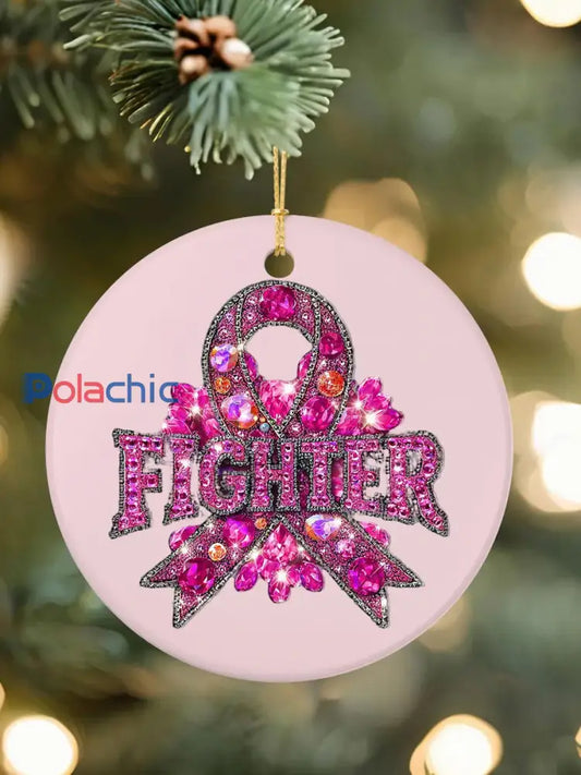 Sensibilisation au cancer du sein ruban rose ornement décoratif acrylique Rose / ONE