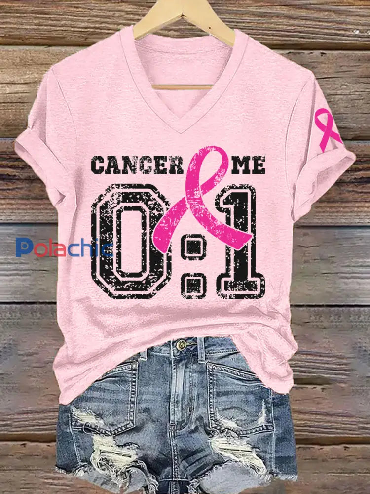 Sensibilisation au cancer du sein Survivor T-shirt imprimé femmes Rose clair / S