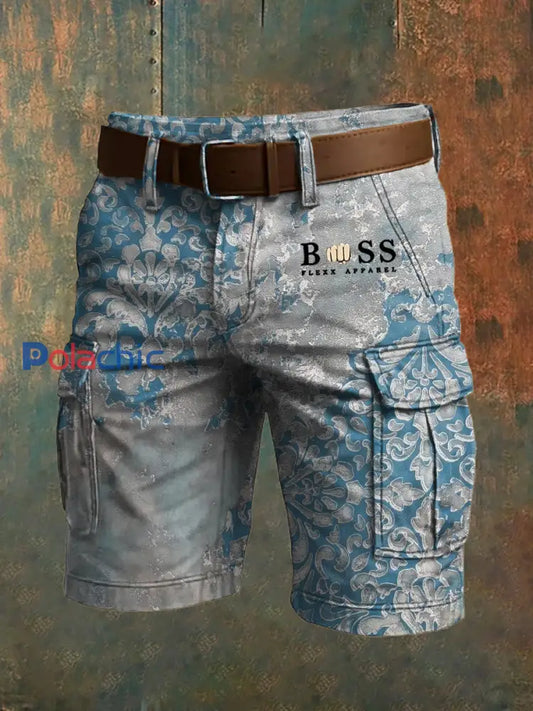 Short de vacances décontracté imprimé à motif artistique rétro Business Style pour hommes A / S
