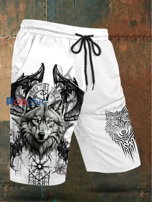 Short imprimé Wolf Culture pour homme Blanc / S