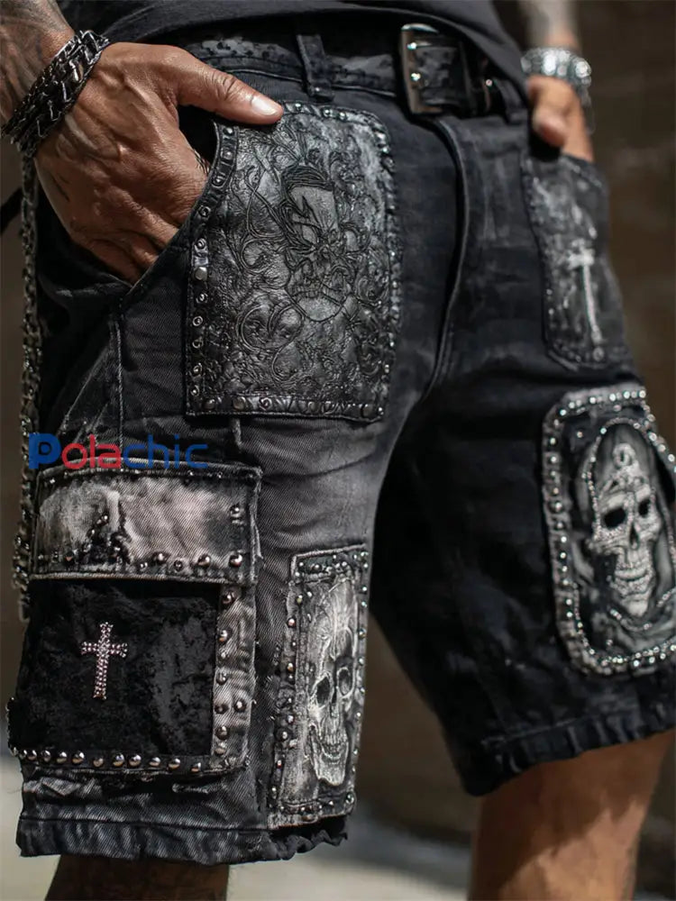 Short Rock Skulls Imprimé Homme comme image / S
