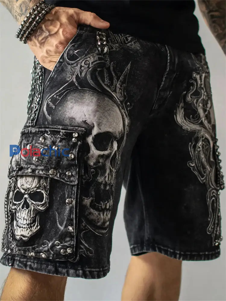 Short Rock Skulls Imprimé Homme comme image / S