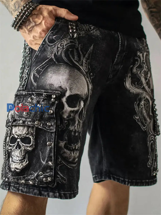 Short Rock Skulls Imprimé Homme comme image / S
