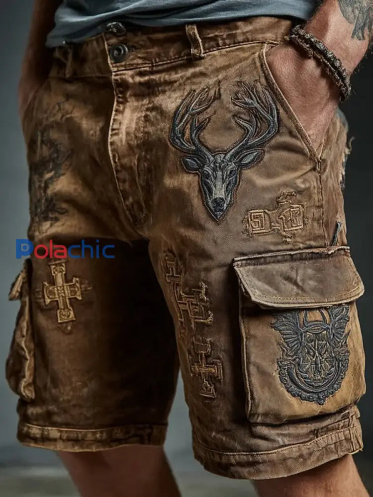 Short Western Elk Homme Marron / S