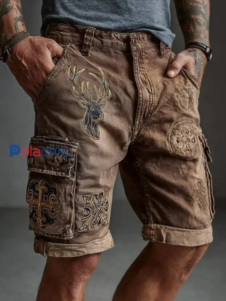 Short Western Elk Homme Marron / S