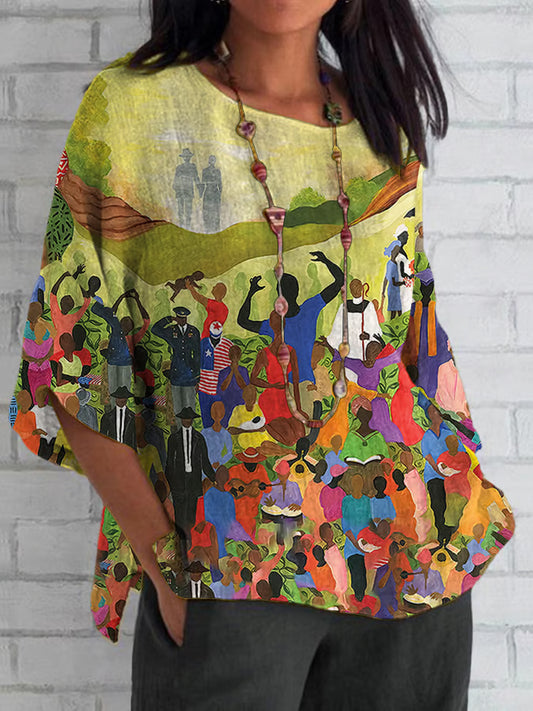 Juneteenth Cheer Freedom And Independence Blouse imprimée pour femme