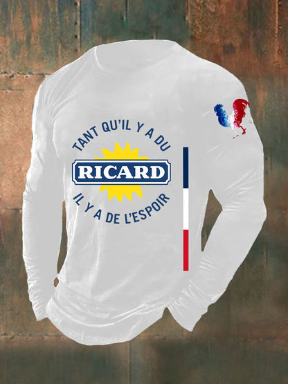 Herren Tant Qu'il Y A Du Ricard Langarm Rundhals T-Shirt