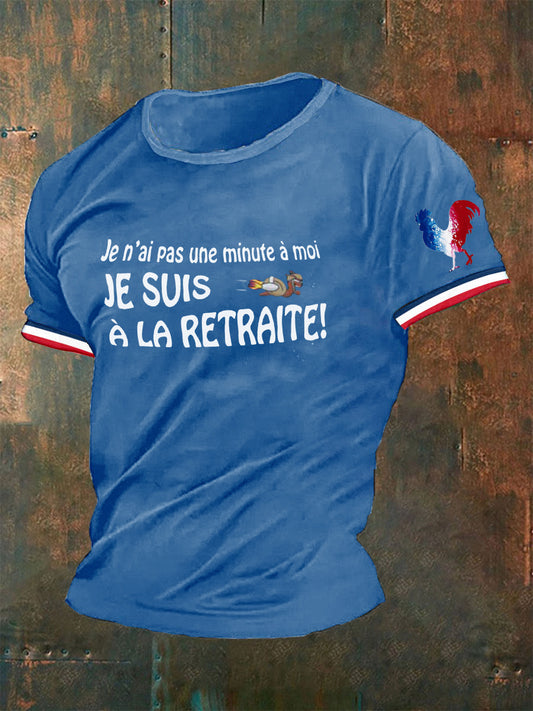 T-shirt e nai pas une minute à moi je suis à la retraite pour homme