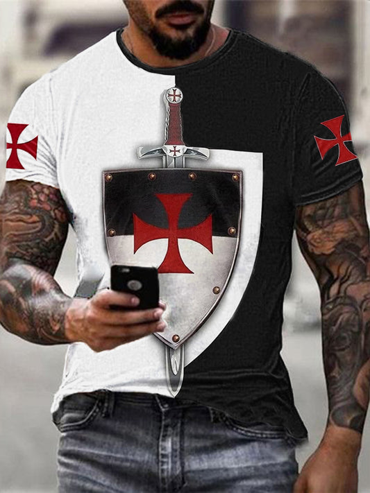 T-shirt à manches courtes Knights Templar pour hommes
