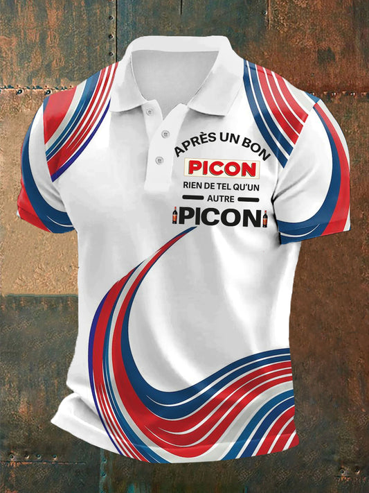 Polo manches courtes Picon Print pour homme