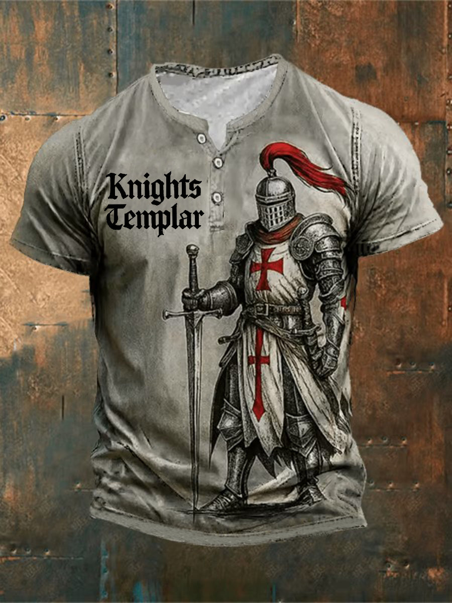 T-shirt Retro Knight Faith à manches courtes pour hommes