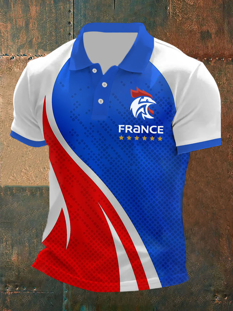 Polo imprimé France Le Coq Gaulois Homme