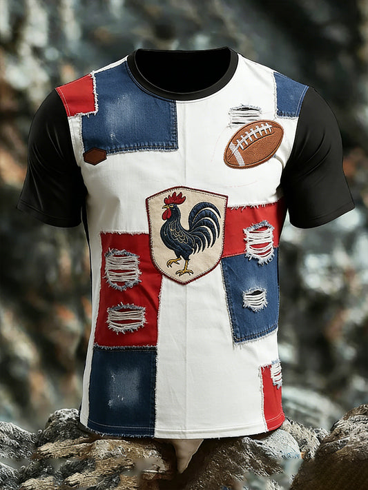 T-shirt décontracté rétro style rugby français