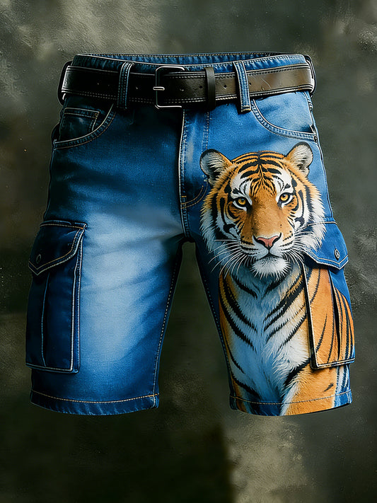 Hommes Rétro Vacances Business Animal Art Imprimer Shorts Décontractés