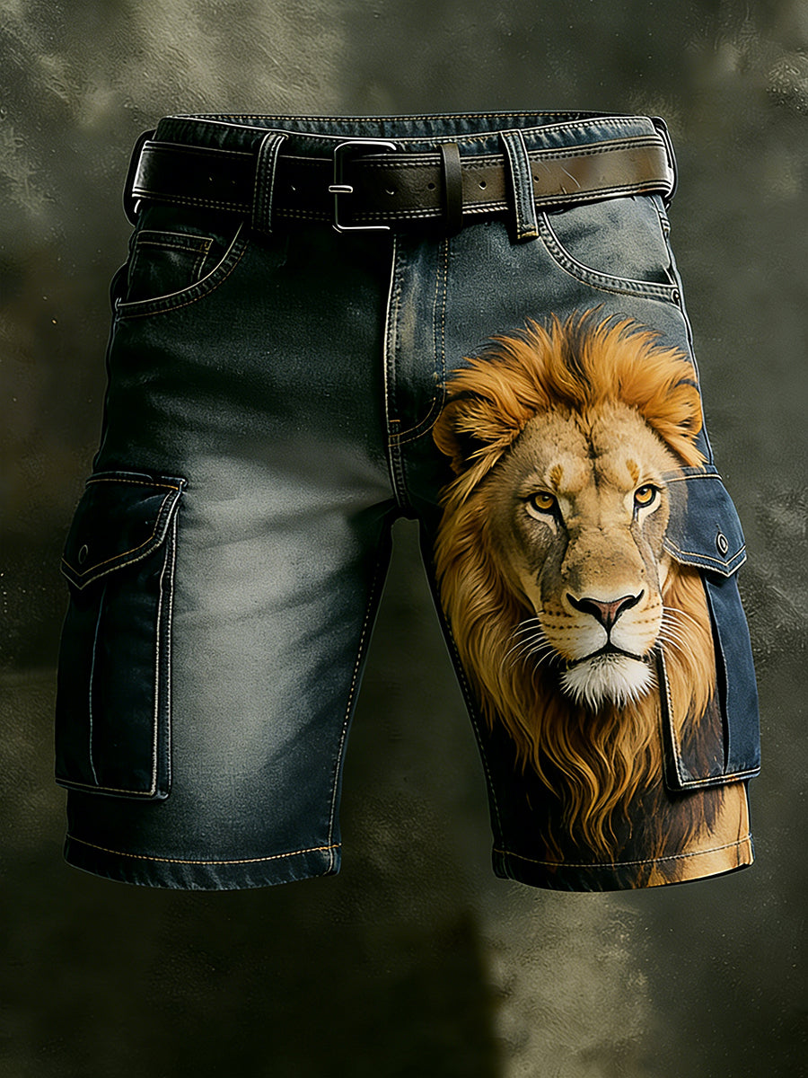 Hommes Rétro Vacances Business Animal Art Imprimer Shorts Décontractés